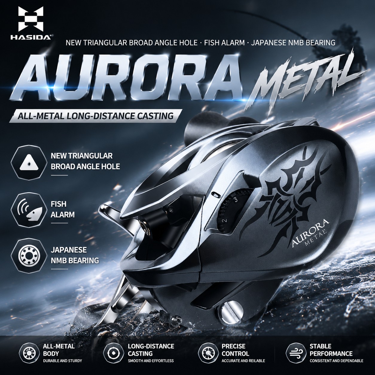 HASIDA Metal Rotor Aurora Bait - огляд і ціна Abu Garcia Reel Max