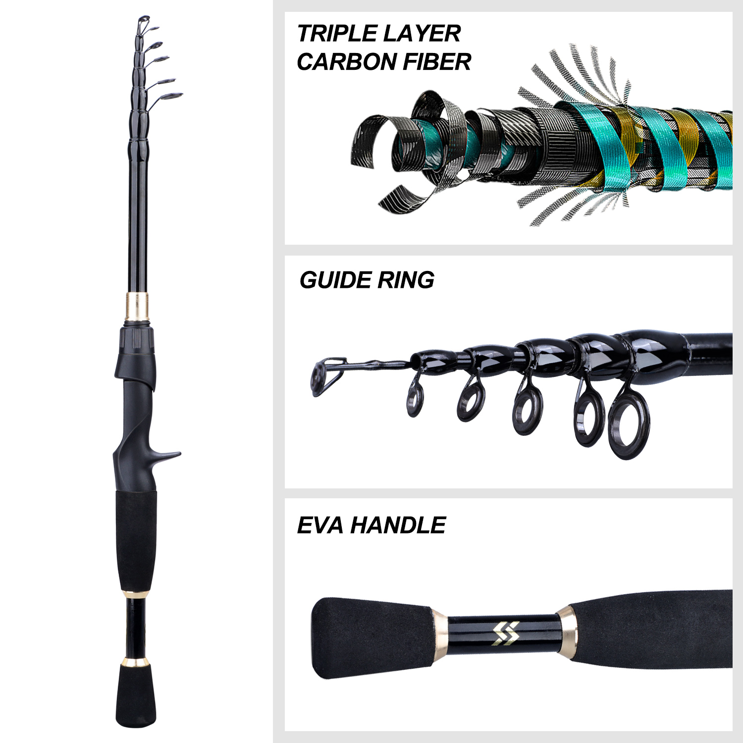 Sougayilang 1.8-2.4m Casting F - огляд і ціна Fishing Rod Combo