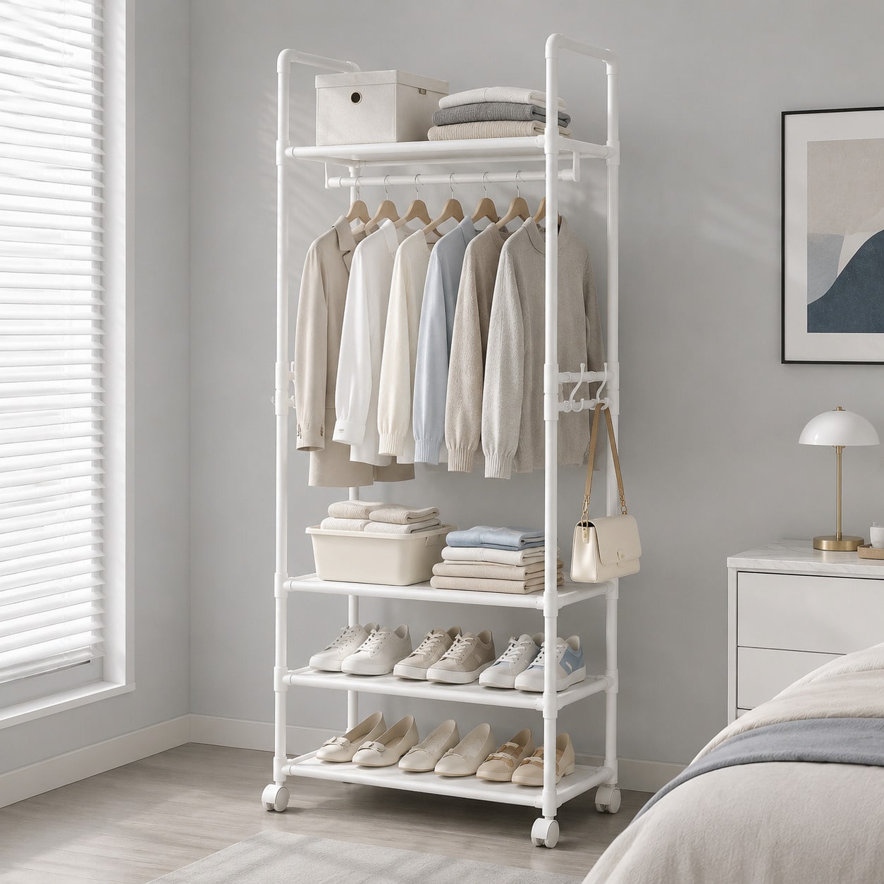 Rolling Clothes Rack With Whee - огляд і ціна Fishing Rod Holder