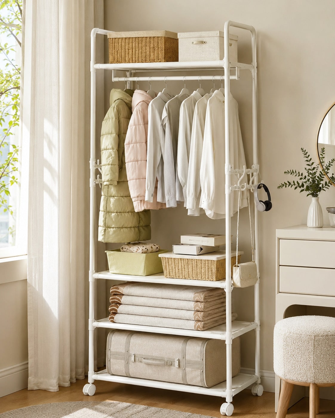 Rolling Clothes Rack With Whee - огляд і ціна Fishing Rod Holder